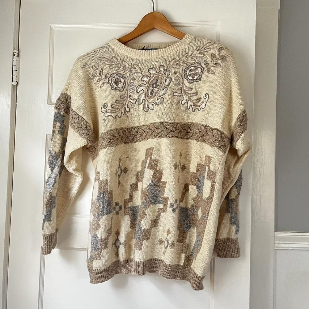 Eighties Abstract Vintage Patchwork Sweater